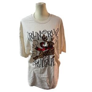 Run Run Rudolph Christmas Graphic Tee Size 3XL